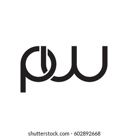 Initial letters pw, round overlapping chain shape lowercase logo modern design monogram black