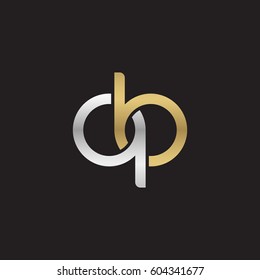 Initial letters qb, round overlapping chain shape lowercase logo modern design silver gold