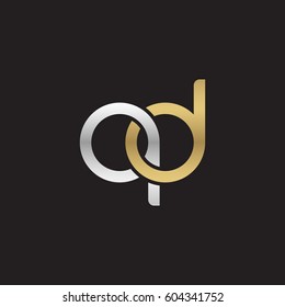 Initial letters qd, round overlapping chain shape lowercase logo modern design silver gold