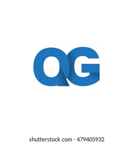 Initial letters QG overlapping fold logo blue