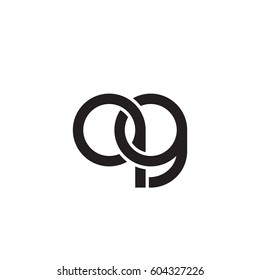 Initial letters qg, round overlapping chain shape lowercase logo modern design monogram black