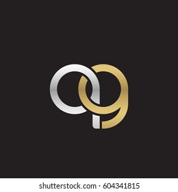 Initial letters qg, round overlapping chain shape lowercase logo modern design silver gold