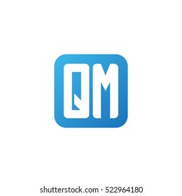 Initial letters QM rounded square shape blue simple logo