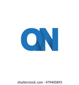 Initial letters QN overlapping fold logo blue