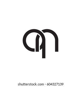 Initial letters qn, round overlapping chain shape lowercase logo modern design monogram black