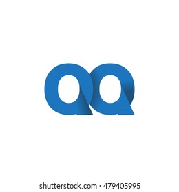 Initial letters QQ overlapping fold logo blue