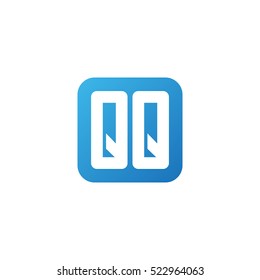 Initial letters QQ rounded square shape blue simple logo