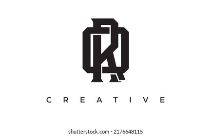 Letras iniciales QR, diseño del logotipo del Monograma RQ con símbolo del alfabeto de estilo creativo. QR, RQ Spiral Letras Universal elegante emblema vectorial, logotipo. Símbolo gráfico del alfabeto para identidad corporativa