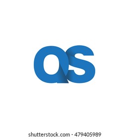 Initial letters QS overlapping fold logo blue