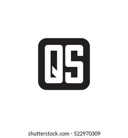 Initial letters QS rounded square shape monogram black simple logo