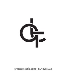 Initial letters qt, round overlapping chain shape lowercase logo modern design monogram black
