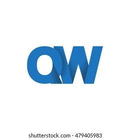 Initial letters QW overlapping fold logo blue