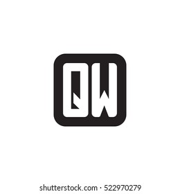 Initial letters QW rounded square shape monogram black simple logo