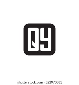 Initial letters QY rounded square shape monogram black simple logo