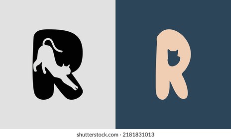 Initial Letters R Cat Logo Designs Bundle. It will be suitable for which company or brand name start those initial.