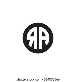 Initial letters RA circle shape monogram black simple logo