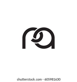 Initial letters ra, round overlapping chain shape lowercase logo modern design monogram black