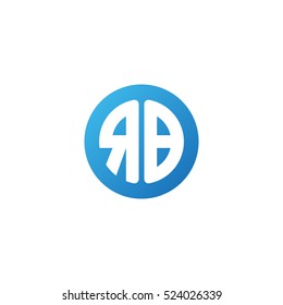 Initial letters RB circle shape blue simple logo