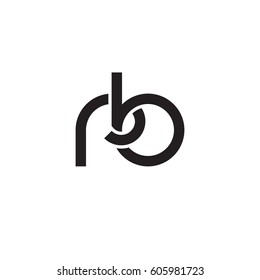Initial letters rb, round overlapping chain shape lowercase logo modern design monogram black