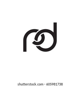 Initial letters rd, round overlapping chain shape lowercase logo modern design monogram black