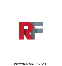 Initial letters RF overlapping fold logo red gray