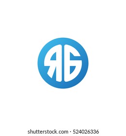 Initial letters RG circle shape blue simple logo