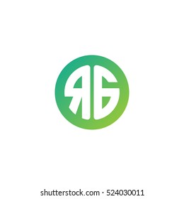 Initial letters RG circle shape green simple logo