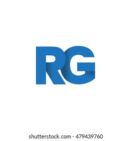 Initial letters RG overlapping fold logo blue