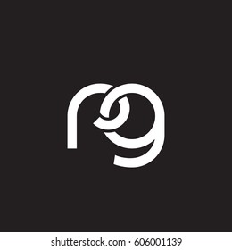 Initial letters rg, round overlapping chain shape lowercase logo modern design white black background