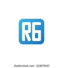 Initial letters RG rounded square shape blue simple logo