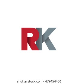Initial letters RK overlapping fold logo red gray