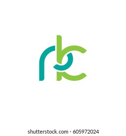 Initial letters rk, round overlapping chain shape lowercase logo modern design modern green