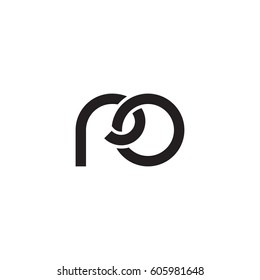 Initial letters ro, round overlapping chain shape lowercase logo modern design monogram black