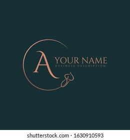 A initial letters of round flower elegant badge logo template