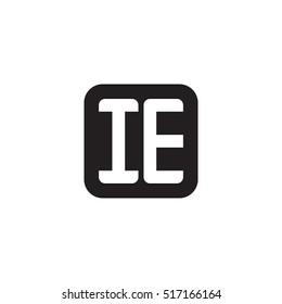 Initial letters IE rounded square shape monogram black simple logo