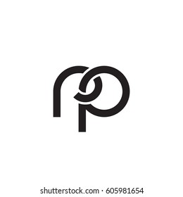 Initial letters rp, round overlapping chain shape lowercase logo modern design monogram black