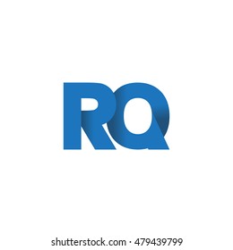 Initial letters RQ overlapping fold logo blue