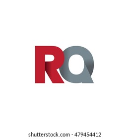 Initial letters RQ overlapping fold logo red gray