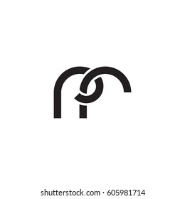 Initial letters rr, round overlapping chain shape lowercase logo modern design monogram black