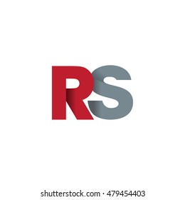 Initial letters RS overlapping fold logo red gray