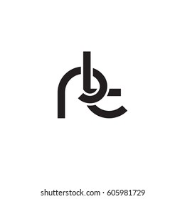 Initial letters rt, round overlapping chain shape lowercase logo modern design monogram black