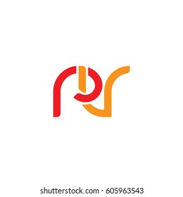 Initial letters rv, round overlapping chain shape lowercase logo modern design red orange