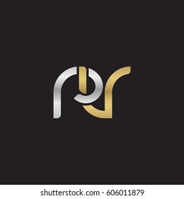 Initial letters rv, round overlapping chain shape lowercase logo modern design silver gold