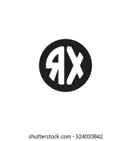 Initial letters RX circle shape monogram black simple logo
