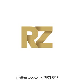 Initial letters RZ overlapping fold logo brown gold