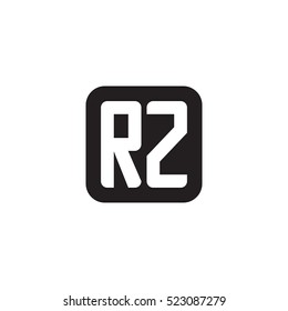 Initial letters RZ rounded square shape monogram black simple logo