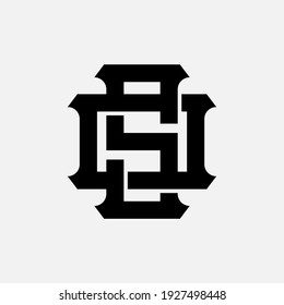 Initial letters S, O, SO or OS overlapping, interlock, monogram logo, black color on white background
