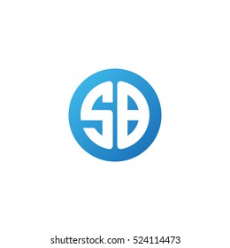 Initial letters SB circle shape blue simple logo