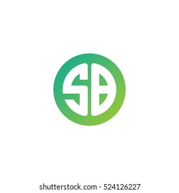 Initial letters SB circle shape green simple logo