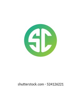 Initial letters SC circle shape green simple logo